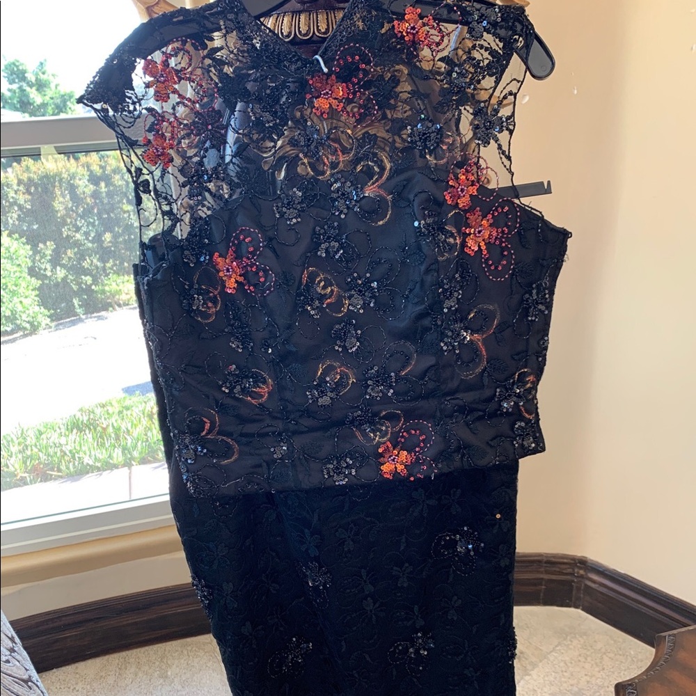 Black and Red Shirt/Skirt Set